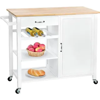 Kondela Servierwagen auf Rädern Robins - Weiß / Natur - Weiß
