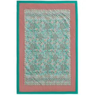 Bassetti TIGULLIO Plaid aus 100% Baumwolle in der Farbe Aquagrün V1, Maße: 135X190 cm - 9334989