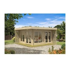 Alpholz Holz-Gartenhaus Viva A Flachdach Unbehandelt 678 cm x 480 cm