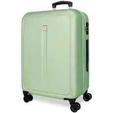 Roll Road Kambodscha, mittelgroßer Koffer, grün, 46 x 65 x 23 cm, Fester ABS-Kunststoff, seitlicher Kombinationsverschluss, 56 l, 3,8 kg, 4 Doppelrollen, grün, Mittelgroßer Koffer