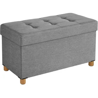 Songmics Sitzhocker mit Stauraum 38 x 76 x 40 cm Taubengrau