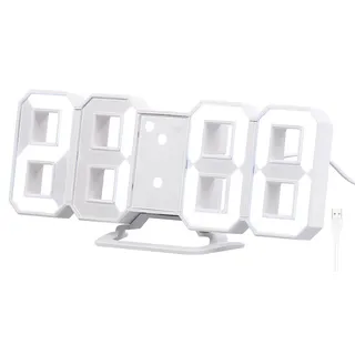 Lunartec Digitaluhr große Ziffern: Große LED-Tisch- & Wanduhr, 7-Segment-Ziffern, dimmbar, Wecker, 21,5cm (Tischuhr mit großen Zahlen, Digitaluhr zum Aufstellen, Digitale XXL)