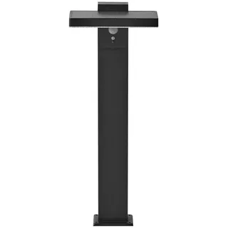 Beliani Solar-Led-Pollerleuchte Schwarz Poplar , Metall , LED integrated , 19x50x19 cm , Lampen & Leuchten, Außenbeleuchtung, Wegbeleuchtung, Wegeleuchten