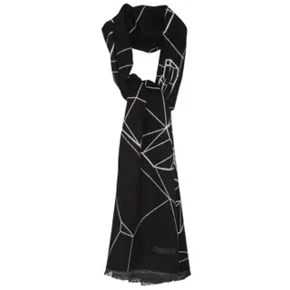 EA7 für Damen. 7W000707_AF10450 Jacquard-Schal schwarz (OSFA), Lässig, Viskose