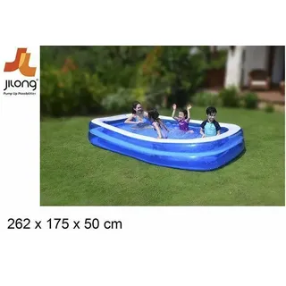 X Schwimmbad Rechteckig Aufblasbar Oberirdischen Kinder Garten 262x175x50cm Dfh