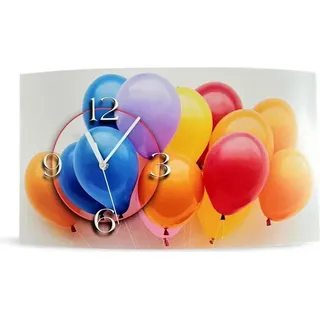 Digital Designer Art Ballons Designer Wanduhr modernes Wanduhren Design leise kein ticken DIXTIME 3D-0399 - Orange