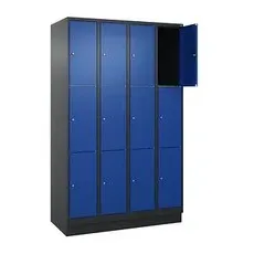 CP Schließfachschrank Classic PLUS enzianblau, schwarzgrau 080020-403 S10031, 12 Schließfächer 120,0 x 50,0 x 195,0 cm