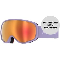 ATOMIC REVENT HD Skibrille - Lavender - Skibrillen mit kontrastreichen Farben - Hochwertig verspiegelte Snowboardbrille - Brille mit Live Fit Rahmen - Skibrille mit Doppelscheibe