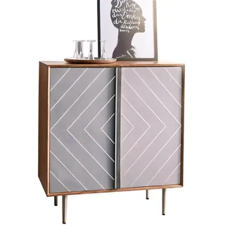 DeLife Sideboard Metropolitan 88 cm Akazie Natur Beton Edelstahl, Sideboards