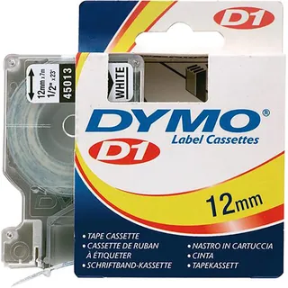 Dymo Etiketten D1 S0720530 Schwarz/Weiß 12 mm 7 m