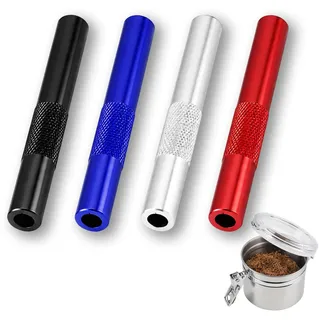 4 Stück Wiederverwendbare Metallstrohhalme, Vielseitig Ziehröhrchen Set, 7 cm Tragbare Premium-Ziehröhrchen, Metallrohr, Wiederverwendbar Strohhalm Set, Für Picknicks, Camping, Reisen - B