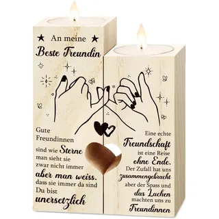 Beste Freundin Geschenke, Geschenk Freundin Weihnachten, Freundinnen Geschenk, Kerzenständer Xmas Geschenke für Freundin, Geburtstagsgeschenk Beste Freundin, Freundschaft Kerzen, BFF Geschenk