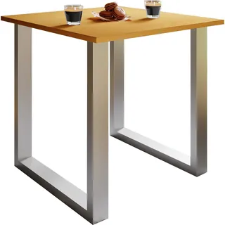Esstisch VCM "Premium Holz Esstisch Küchentisch Xona U 80x50", braun (silber, buche), B:80cm T:50cm, Tische, Esstisch