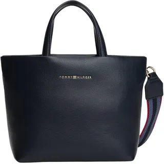 Tommy Hilfiger Damen Th Logotape Mini Tote Aw0aw17694 Tragetasche, Blue (Space Blue)