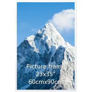 Giftgarden Weiß Bilderrahmen 60x90 cm - Aluminium Rahmen | für Fotos, Puzzles und Poster - Großer Fotorahmen für Wohnzimmer, Schlafzimmer, Arbeitszimmer