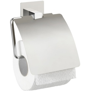 Wenko Turbo-Loc® Edelstahl Toilettenpapierhalter mit Deckel Quadro Badzubehör