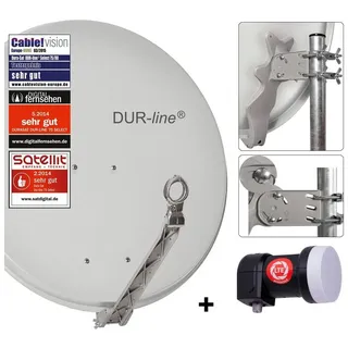 Dur-Line Select 75/80cm Komplettanlage hellgrau - Single LNB - hellgrau