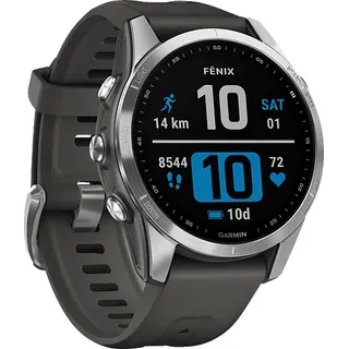 Garmin fenix 7S Standard silber mit graphitfarbenem Armband
