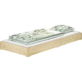 Funktionsbett Bettrahmen Fichte 80x200 Gästebett Bodenbett mit wählbarem Zubehör V-60.69-08 - Naturbelassen