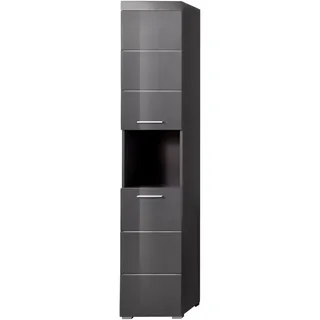 trendteam Amanda Hochschrank 37 x 190 x 31 cm Grau Hochglanz Holz/Kunststoff/MDF