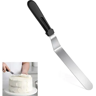 Winkelpalette, 20 cm Tortenspachtel Edelstahl Tortenmesser Tortenglätter Zuckergussspatel Backen Zubehör Küchenspachtel für Dekorieren von Kuchen, Gebäck, Fondant und Backen