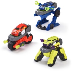 Bild Toys – Transformator-Fahrzeuge im 3er Set (je 12 cm) - 2 in 1 Roboter-Autos für Kinder ab 3 Jahren inkl. abnehmbarem Spielzeugautos (7,5 cm), Spielzeug-Fahrzeug mit coolen Funktionen