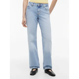 Straight-Jeans TOMMY JEANS "SOPHIE LW STR BI0112", Damen, Gr. 28, Länge 32, denim light, Denim/Jeans, Obermaterial: 81% Baumwolle, 18% Lyocell, 1% Elasthan, straight fit lang, Jeans Straight-Jeans, Baumwoll-Lyocell-Mix mit Stretch
