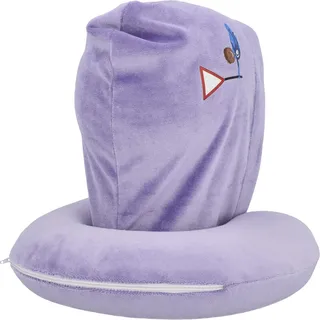 cartrend Nackenkissen HERO,​​ mit angenehmer Memory-Foam Füllung, buntes Design für Kinder, abnehmbarer Bezug, mit Kapuze, 1 Stück, lila