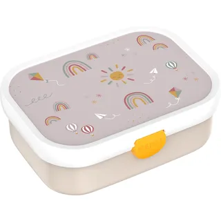 Mepal - Brotdose Kinder Campus - Bento Box Kinder - Brotdose mit Fächern & Gabel - Meal Prep Box mit Clip-Verschluss - BPA-frei & Spülmaschinenfest - 750 ml - Sunshine & Rainbow