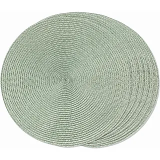 funwheat FunWheat, 6 Stück Runde gewebte Tischsets für Esstische aus Stoff, waschbar, rutschfest, 38,1 cm (Nebelgrün, 6 Stück)