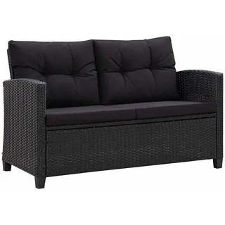 vidaXL 2-Sitzer-Loungesofa schwarz