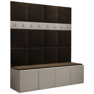 Mirjan24 Garderoben-Set Orion V , Kaschmir, Braun , Kunststoff , 168x186x46 cm , Garderobe, Garderoben-Sets & Garderoben-Serien, Garderoben-Sets