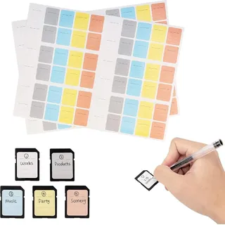 120 Stück Mehrzweck-Etiketten Aufkleber für Kamera Speicherkarten SD XQD CF USB - 5 Farben