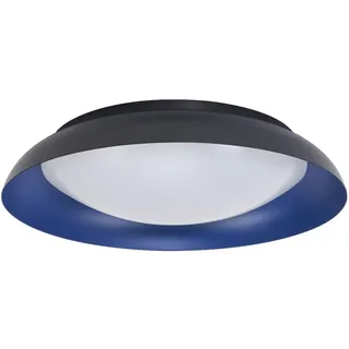 LEDVANCE Orbis Plate LED-Deckenleuchte, schwarz-blau, 45W, 2200lm, 3000K, 480mm, 830 freundliches Warmweiß, durch Kicken in 3-Stufen dimmbar, IP20 Schutz, Montageschrauben und Dübel inklusive