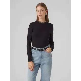 Vero Moda Stehkragenshirt VERO MODA "VMROSA LS HIGHNECK TOP JRS NOOS", Damen, Gr. XS, schwarz, Jersey, Obermaterial: 95% Viskose, 5% Elasthan, unifarben, slim fit normal, Rundhals, Shirts Stehkragenshirt