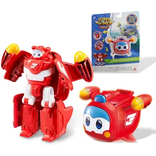 Super Wings Transformations Supercharged Jett Pet, ca. 6 cm große Spiel-Figur für Kinder, Spielzeug-Flugzeug und Roboterfigur für 3+ Jahre Alten Jungen Mädchen