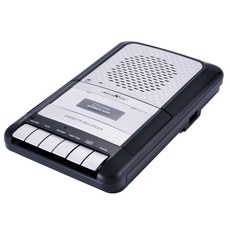 Reflexion CCR8014, Tragbarer Kassettenrecorder mit One Touch Aufnahme, AUX-IN, Kopfhöreranschluss, Mikrofonanschluss (23,5 x 14 x 5cm), Schwarz
