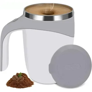 380ML Selbstrührende Tasse, Edelstahl Tasse 304 Automatische Magnetrühr Kaffeetasse, Selbstrührender Becher mit Deckel, Automatic Magnetic Stirring Cup für Kaffee Tee Zuhause Büro