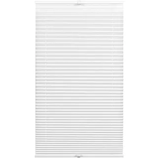 GARDINIA Deco Company EASYFIX Plissee ohne Bohren, Zum Klemmen, Sichtschutz, Blickdichtes Falt-Rollo, Lichtdurchlässig, Sonnenschutz, Weiß, 100 x 130 cm