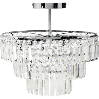 BELIANI Kronleuchter Silber Metall mit Transparenten Glaskristallen  45 cm 6-Flammig Glamour Stil Wohnzimmer Esszimmer Beleuchtung Ausstattung - Transparent, Silber