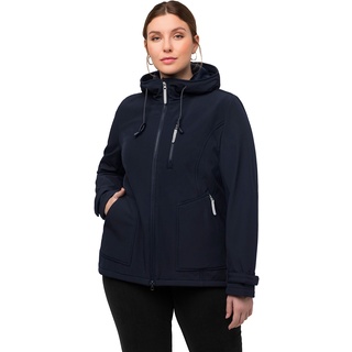 Ulla Popken, Damen, große Größen, Softshelljacke, wasserabweisend, Fleecefutter, Kapuze