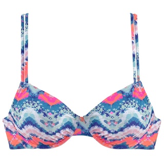 VENICE BEACH Bügel-Bikini-Top Damen blau-orange Gr.38 Cup D