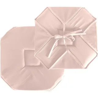 ED ENJOY HOME Stuhlkissen mit Klappe, 40 x 40 cm, Altrosa, mit Bändern, 100% Polyester, Stoff Öko-TEX, Satin, Kollektion Basic