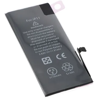 AccuCell Akku passend für Apple iPhone 11, Li-Polymer, 3,83V, 3110mAh, 11,9Wh, built-in, ohne Werkzeug - without battery health information