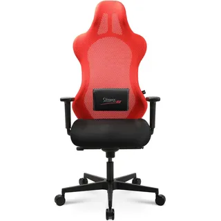 Topstar Bürostuhl Gamingstuhl Sitness RS Sport inkl. Armlehnen schwarz/schwarz neonrot mit Lordosenkissen