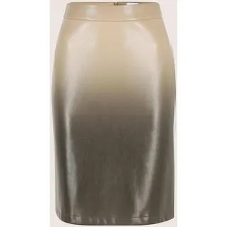 Sommerrock MADELEINE "Lederrock Eleganter Rock aus Leder-Imitat", Damen, Gr. 42, beige (beige, bleigrau), Obermaterial: 100% Polyester PES., Modern, Röcke Sommerrock
