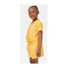 M&S Collection 2-teiliges Outfit mit hohem Baumwollanteil und Stickerei (2-8 J.) - Yellow, Yellow, 7-8 Jahre