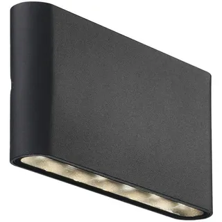 Nordlux Außenwandleuchte Aluminium, Glas, Metall 3x9x9 cm inkl. LED 285 lm schwarz