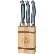 Laguiole STEAK KNIVES GREY PLASTIC/PINE 6 PC, Besteck, Grau