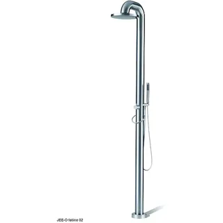 JEE-O Fatline 02TH Gartendusche gebürstet mit Handbrause und Thermostat